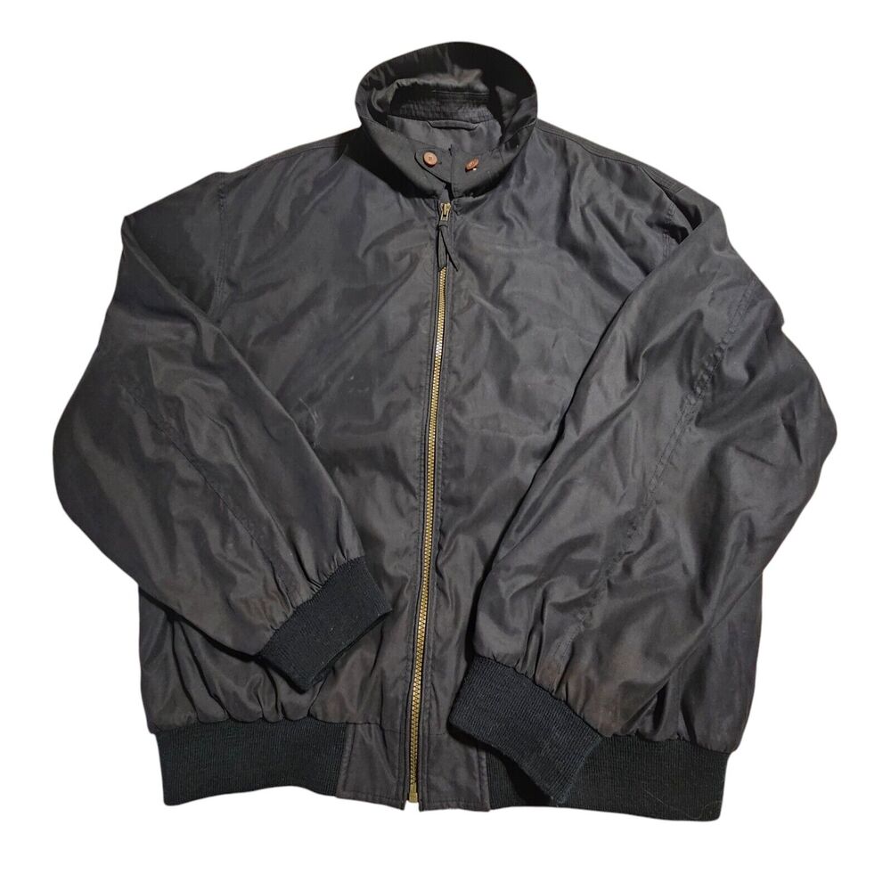 Weathercast Microfibre Men's Size Large Jacket Full Zip Button Up Collar Black